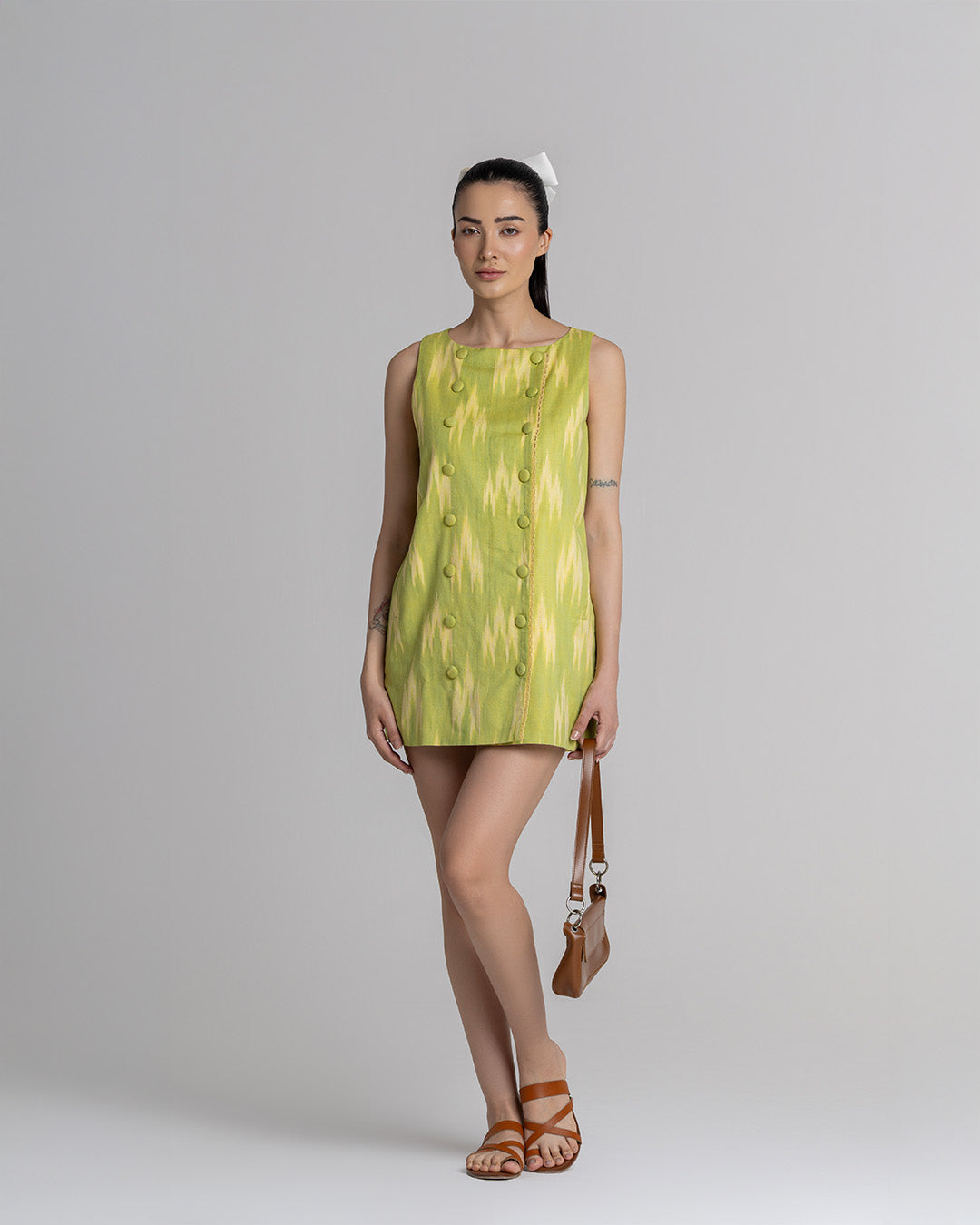 DOUBLE-BREASTED IKAT DRESS