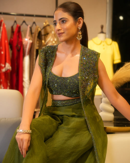 SANSKAARI GREEN JACKET SET