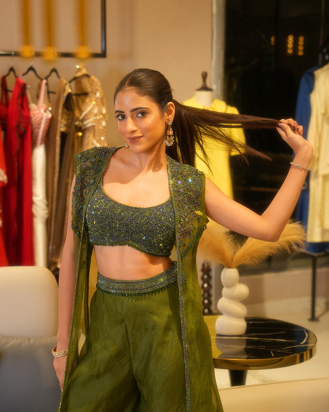 SANSKAARI GREEN JACKET SET