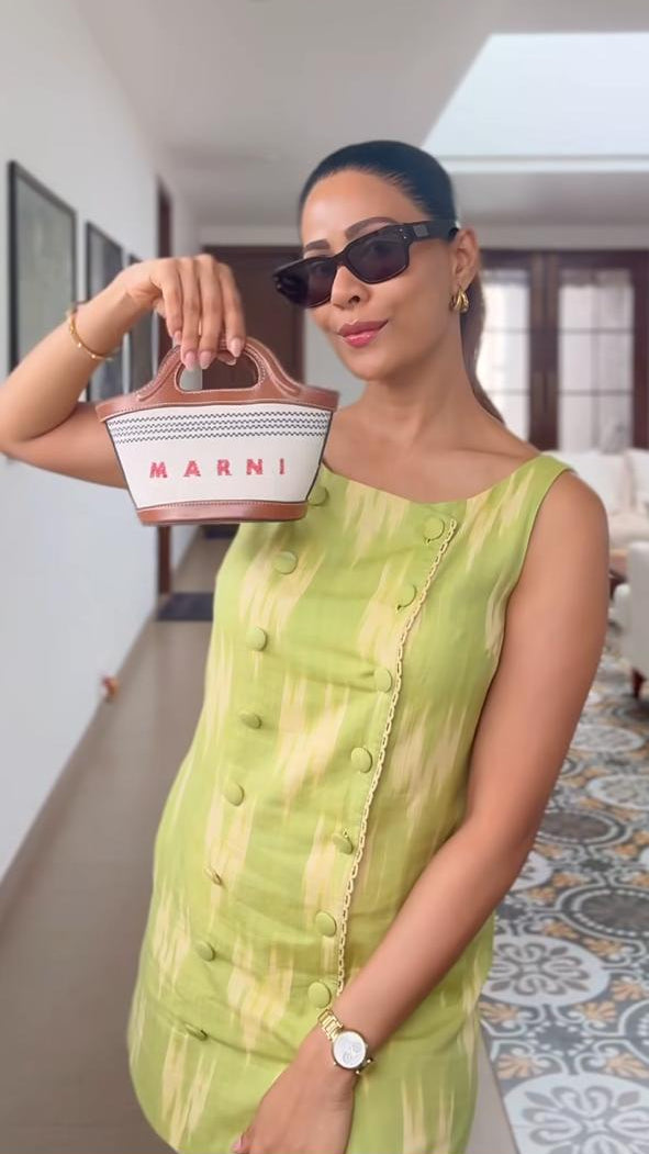 SWATI VATSSA IN DOUBLE-BREASTED IKAT DRESS